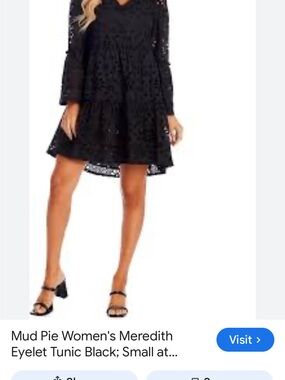 Mud Pie Black Eyelet Swing Dress